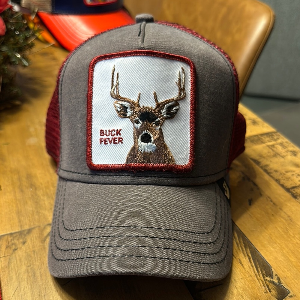 Goorin Bros. Buck Fever Gray and Red Trucker Hat